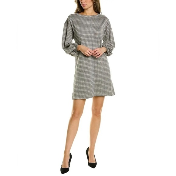 NWT. Max Studio Large Gingham Balloon Sleeve Pocket Shift Dress. - Picture 1 of 12